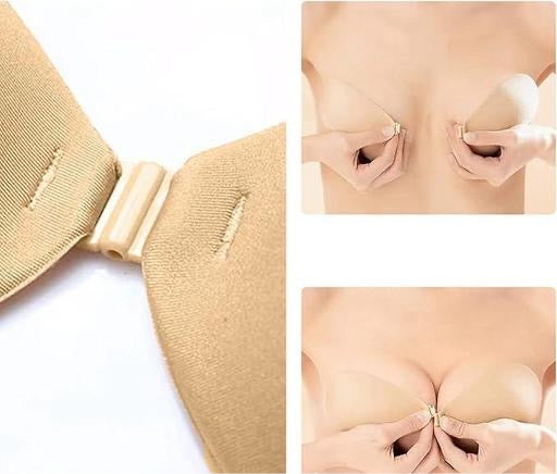 Women's And girls Self Adhesive Push Up Wire Free Stick On Invisible Bra (Free-Size) (pack of 01)