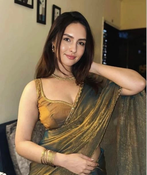 Gold & Rama Green Two-Tone Soft Fancy Chiffon Silk Designer Saree  most viral