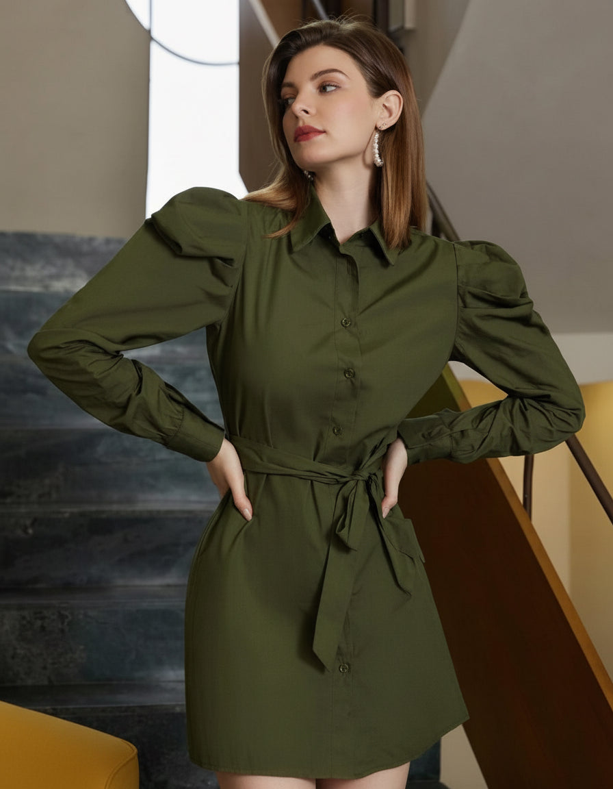 Name: women new sleeve olive shirt