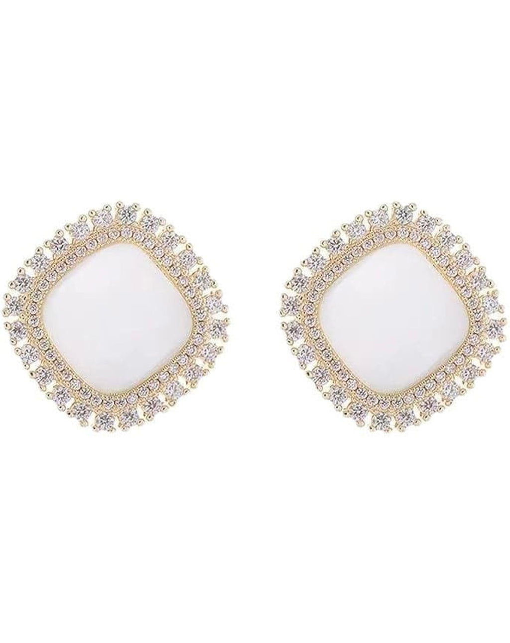 Trendy shiny Square Stud Earrings For Women Girls Stylish fashion jewelry for School Girls