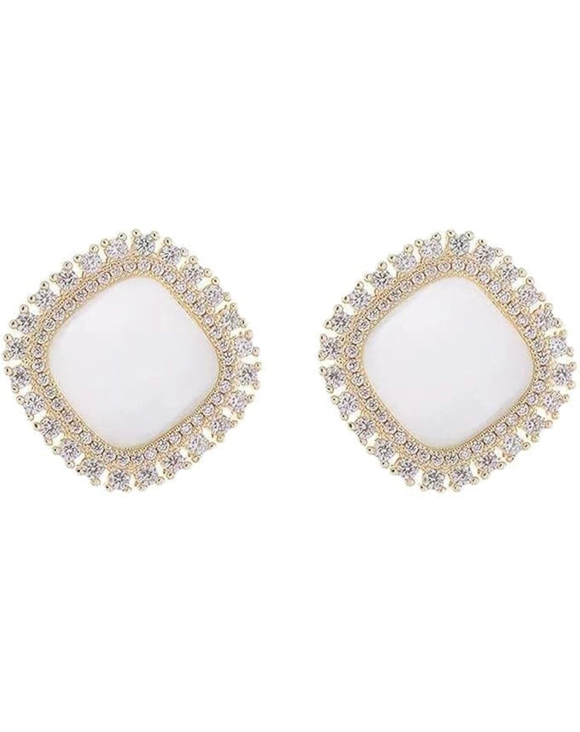 Trendy shiny Square Stud Earrings For Women Girls Stylish fashion jewelry for School Girls