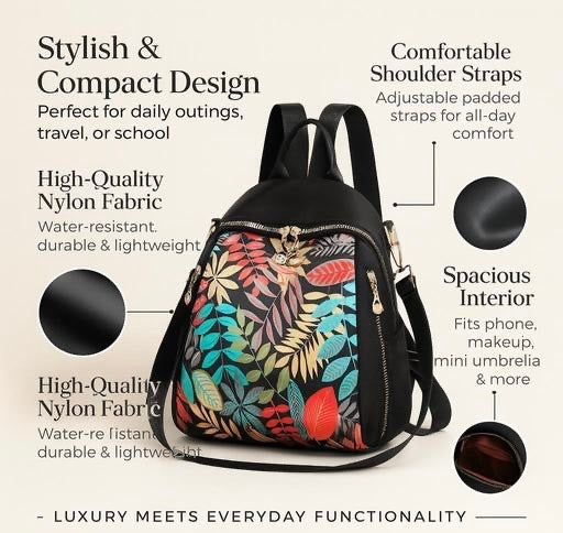 Belvoiri Solid Black Backpack – Stylish Travel