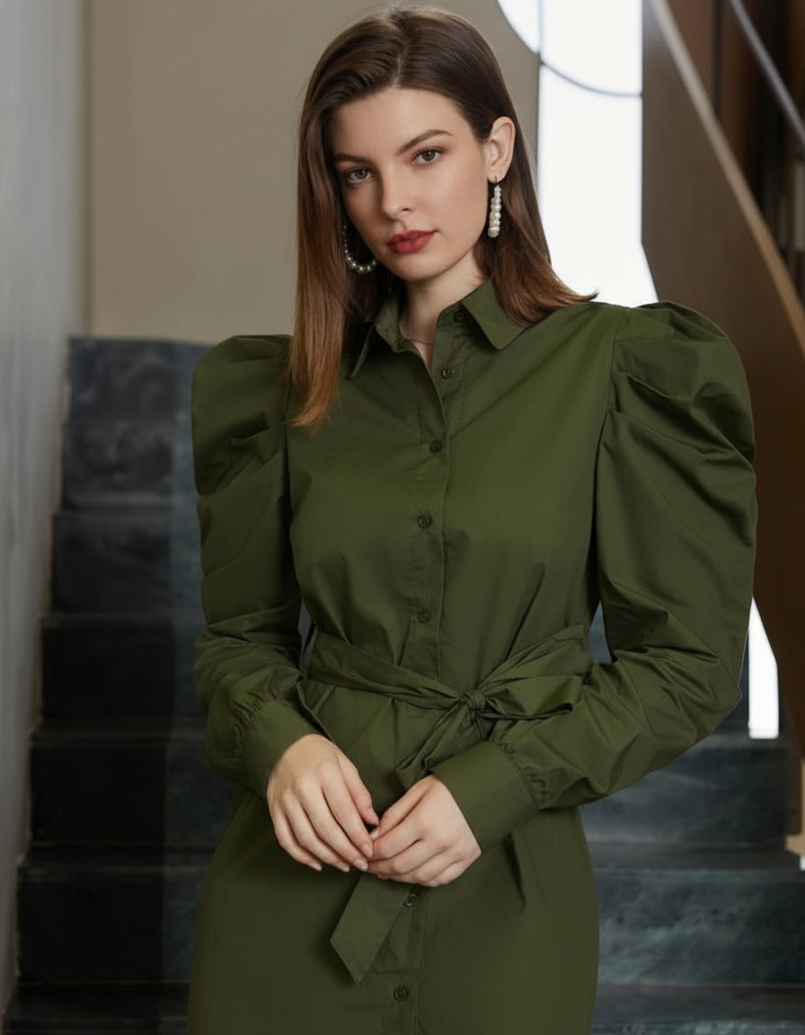 Name: women new sleeve olive shirt