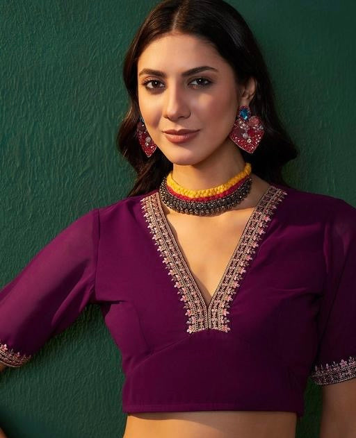 Women's Satin Solid saree New Designs For Wedding and Party wear To Look Gorgeous.