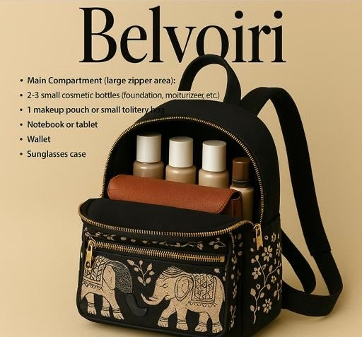 Belvoiri Solid Black Backpack – Stylish Travel