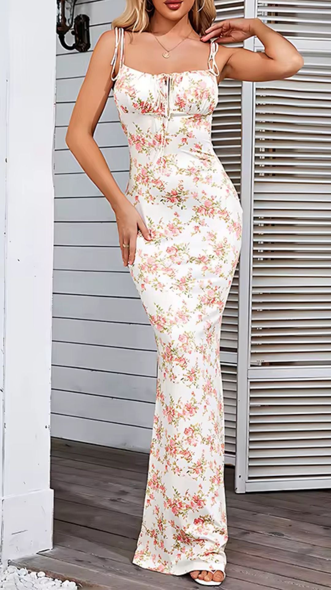 Floral Printed Bodycon Maxi Dress for Women |