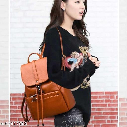 AISOM Trendy Women Khaki Backpacks