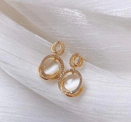Trending Pearl and Gold Plated Stone work Stud Earrings