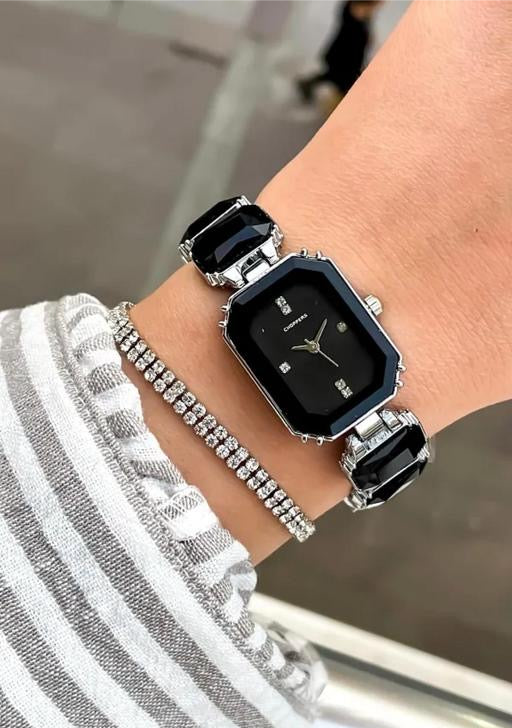 ZT STEEL N GLASS BLACK WATCH