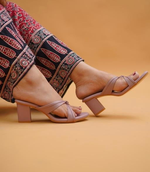 Trending Pink Strip high Heels