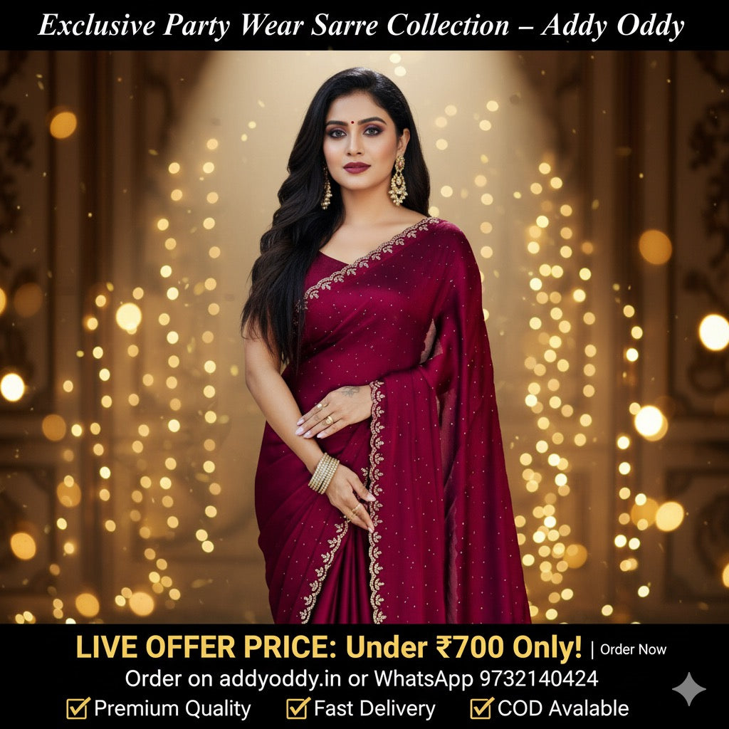 Trending New Satin Silk Saree With Beads And Stone Work Border Lace And Fancy Work Blouse