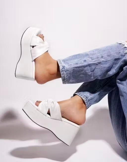 Women's White Platform Heels