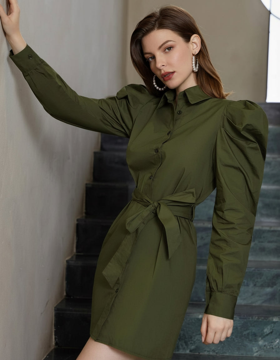 Name: women new sleeve olive shirt