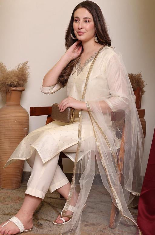 Designer Kurti Pant With Duppata.