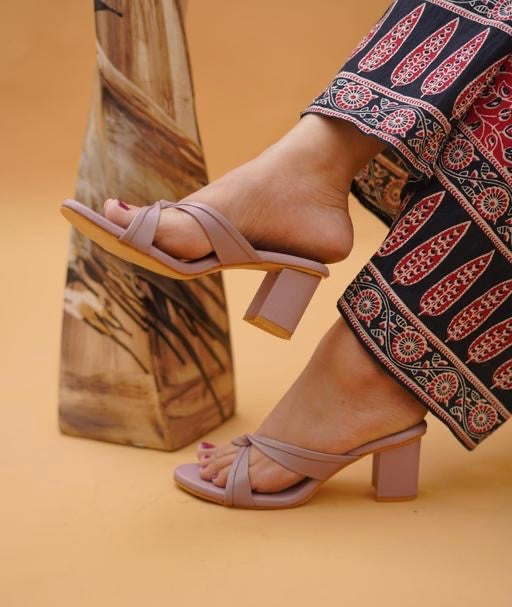 Trending Pink Strip high Heels