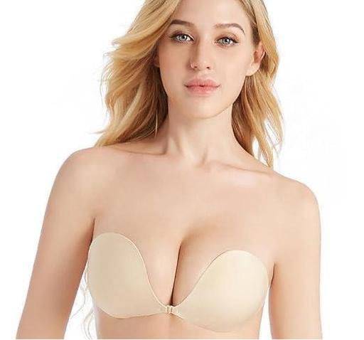Women's And girls Self Adhesive Push Up Wire Free Stick On Invisible Bra (Free-Size) (pack of 01)