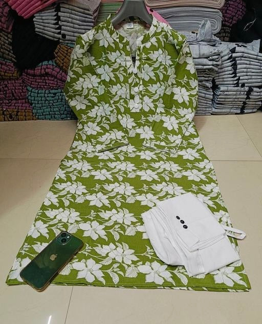 pink print 2 Kurtis 1 pant combo