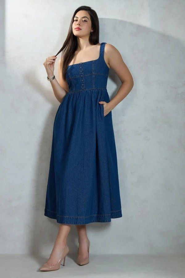 Woman Long Denim dress