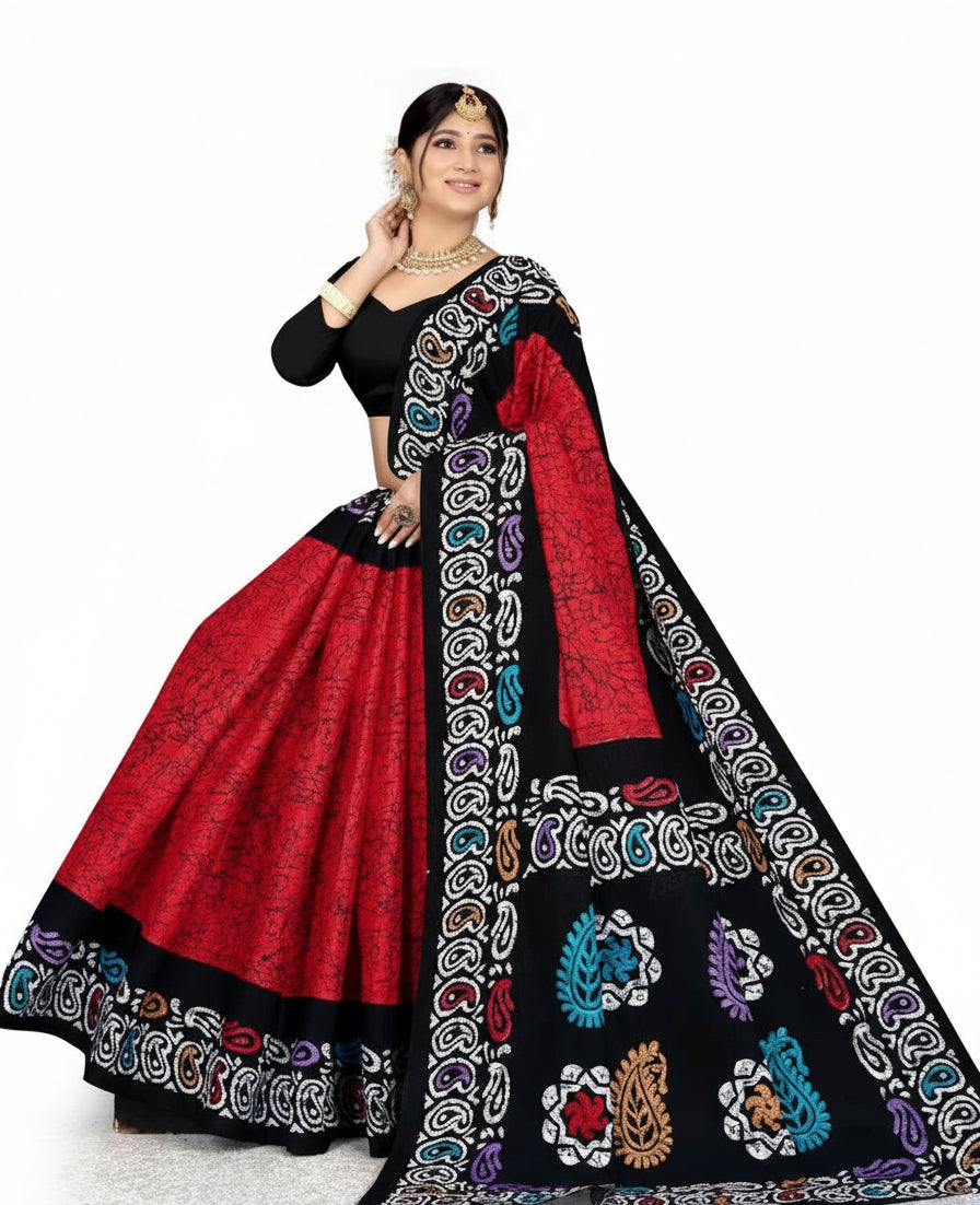 :  Pure Cotton Saree with Unstitched Blouse